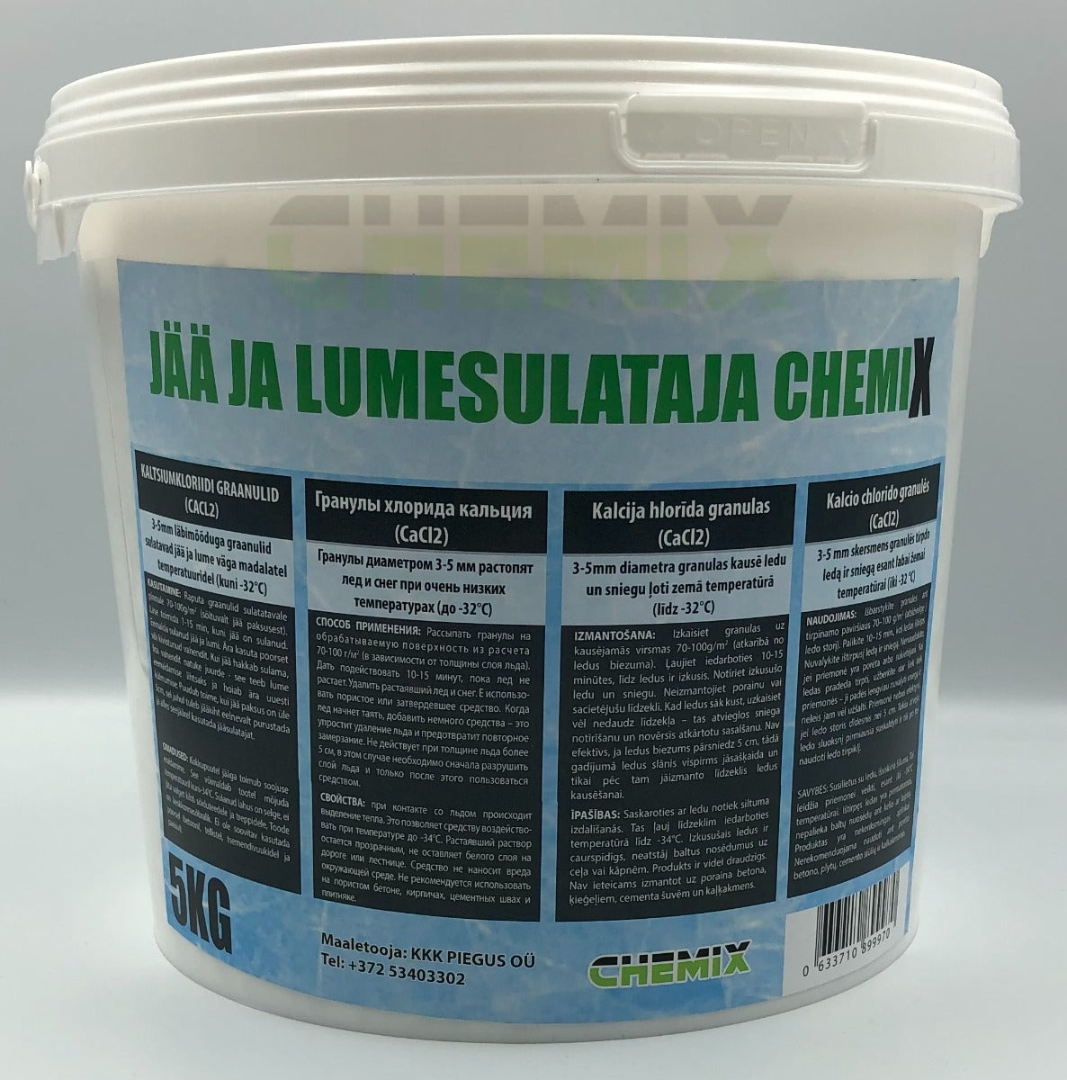Jääsulatusgraanulid "Chemix" (Kaltsiumkloriid, CaCl2) - CHEMIX