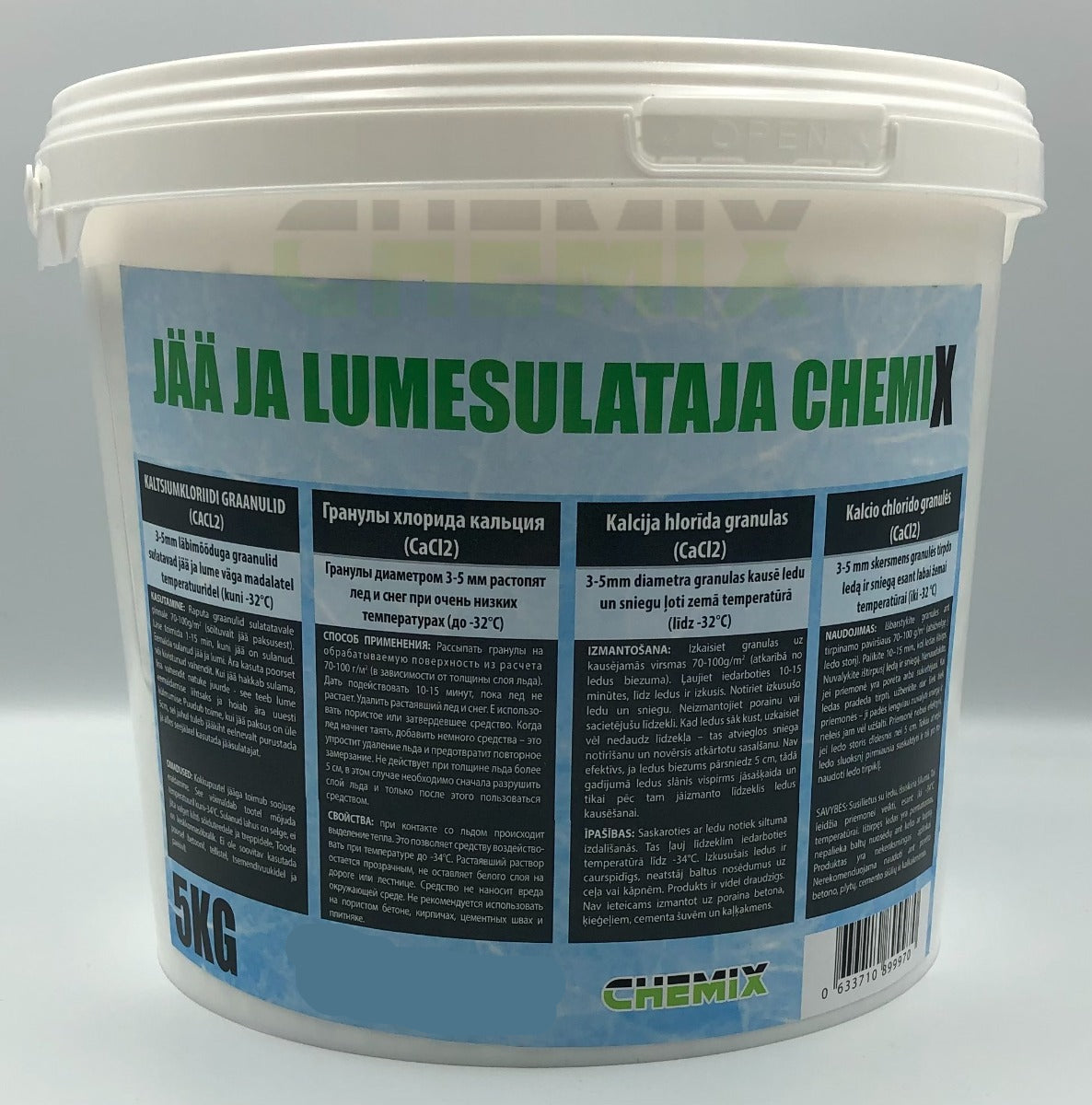 Jääsulatusgraanulid "Chemix" (Kaltsiumkloriid, CaCl2) - CHEMIX