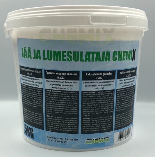 Jääsulatusgraanulid "Chemix" (Kaltsiumkloriid, CaCl2) - CHEMIX